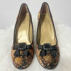 Vintage 80’s 90’s Cami Velvet Paisley Rhinestone Witchycore Whimsygoth Heels 8